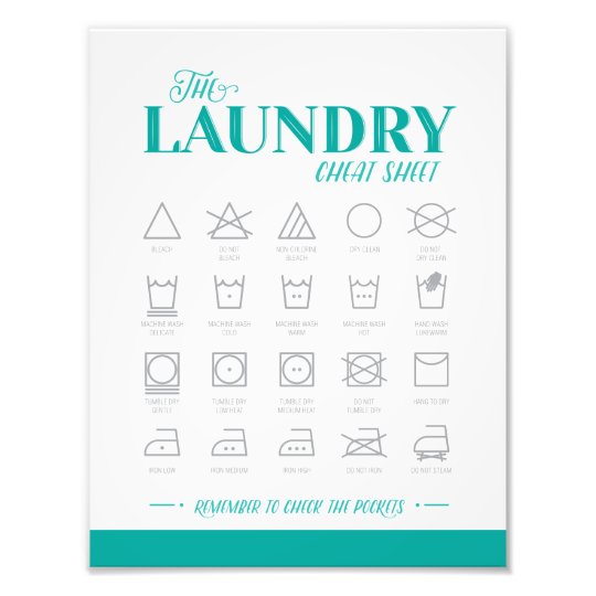 Laundry Room Cheat Sheet Photo Print | Zazzle.co.uk