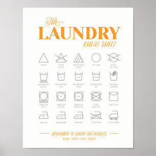 Laundry Room Cheat Sheet Poster