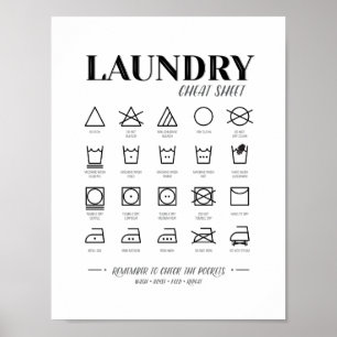 Laundry Room Cheat Sheet Poster