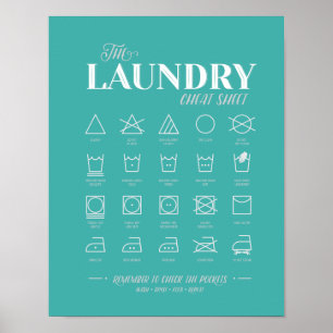 Laundry Room Cheat Sheet Poster
