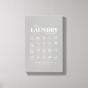 Laundry Room Cheat Sheet (Wrapped Canvas) Canvas Print