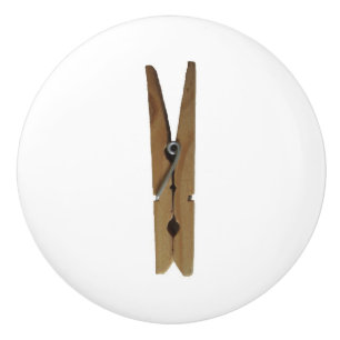 Laundry Room Clothespin Ceramic Knob