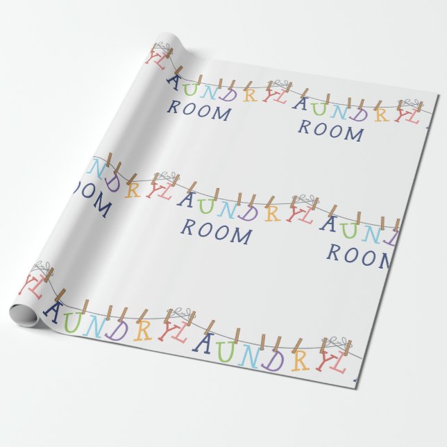 Laundry Room Hanging Wrapping Paper (Unrolled)