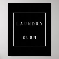Laundry Room Monochrome Minimalist Typography