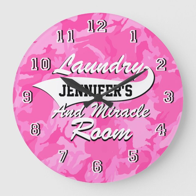 Laundry Room Personalise Large Clock (Front)