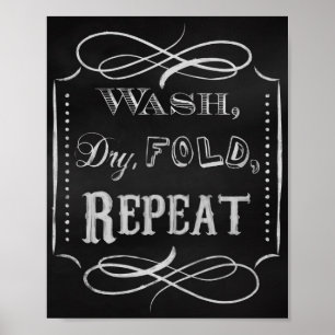 Laundry room print, Chalk art prints chalkboard