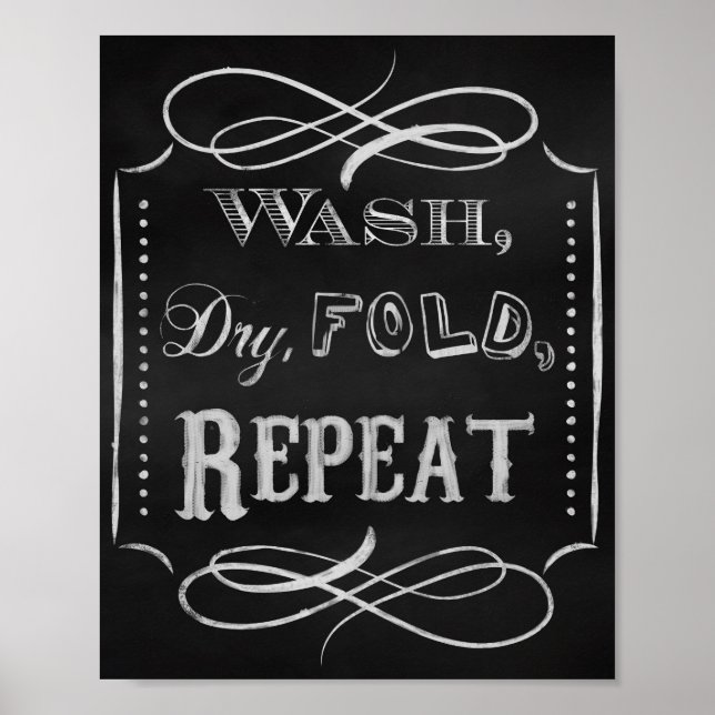 Laundry room print, Chalk art prints chalkboard (Front)