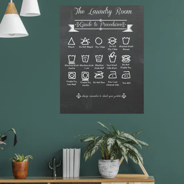 Laundry Room Procedures Guide Poster | Zazzle
