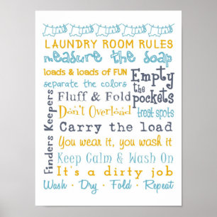 Laundry Room Rules Poster