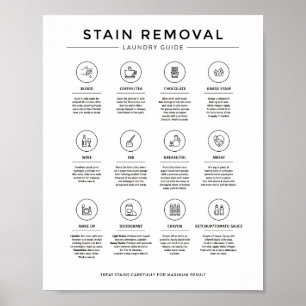 Laundry Room Stain Removal Instruction Guide Poster