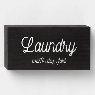 Laundry room wash dry fold vintage wooden box sign