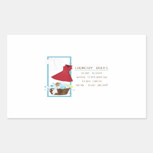 Laundry Rules Rectangular Sticker
