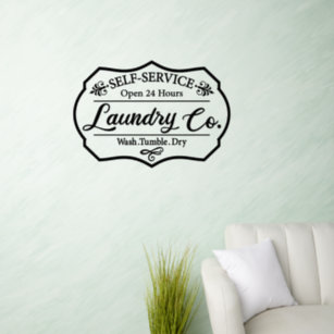 Laundry Self Service Funny Modern Washing Saying Wall Decal