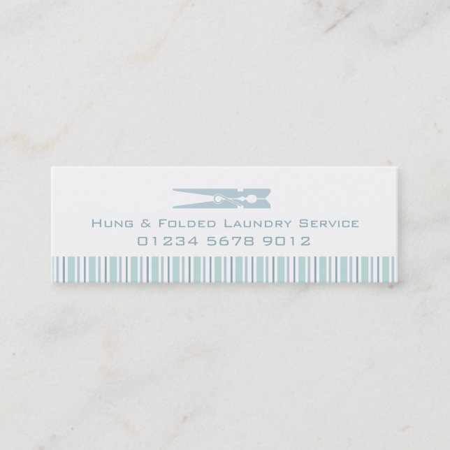 Laundry service mint swing tag / business card (Front)