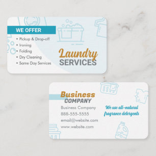 Laundry Services Laundromat Dry Cleaners Business Card