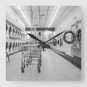 laundry square wall clock