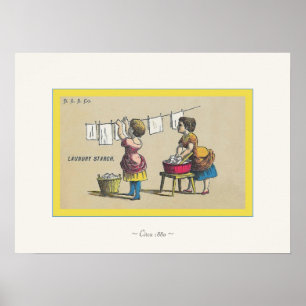 Laundry Starch ~ Circa 1880 ~ Vintage Advertising Poster