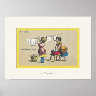 Laundry Starch ~ Circa 1880 ~ Vintage Advertising Poster
