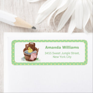 Laundry Tub Rubber Duck Baby Shower Return Address
