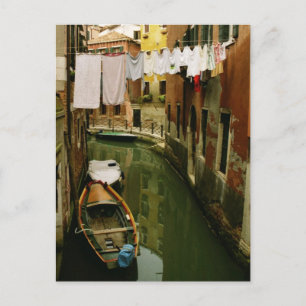Laundry Venetian Canal Postcard