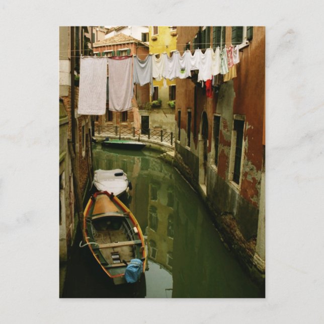 Laundry Venetian Canal Postcard (Front)