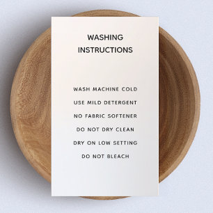  Laundry Washing Instructions - Simple Modern Business Card