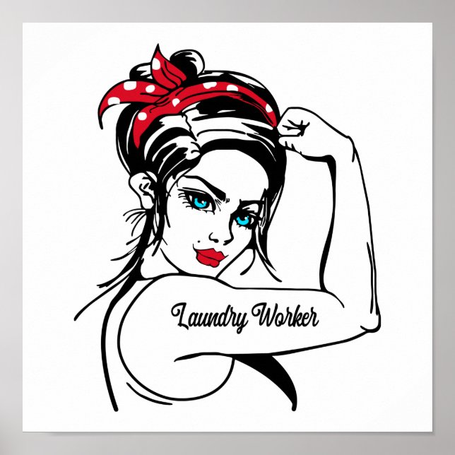 Laundry Worker Rosie The Riveter Pin Up Poster (Front)