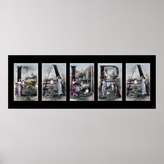 LAURA Alphabet Letter Name Art Poster (Front)