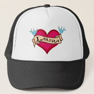 Laura - Custom Heart Tattoo T-shirts & Gifts Trucker Hat