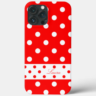 Laura - Cute Polka Dots With Your Name -  iPhone 13 Pro Max Case
