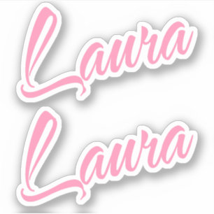 Laura Decorative Name in Pink x2 Sticker