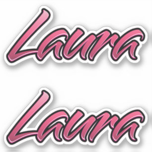 Laura faded pink sticker Sticker Stickerset