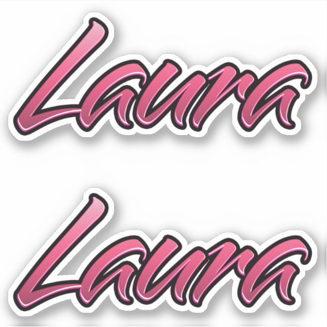 Laura faded pink sticker Sticker Stickerset (Front)