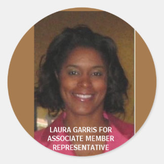 LAURA GARRIS FORASSOCIATE MEMBER REPRESENTATIVE CLASSIC ROUND STICKER