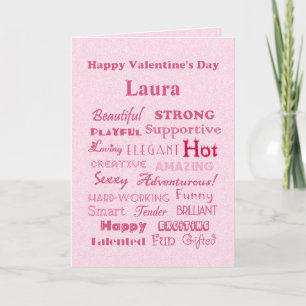 Laura Happy Valentine's Day Words of Praise Holiday Card