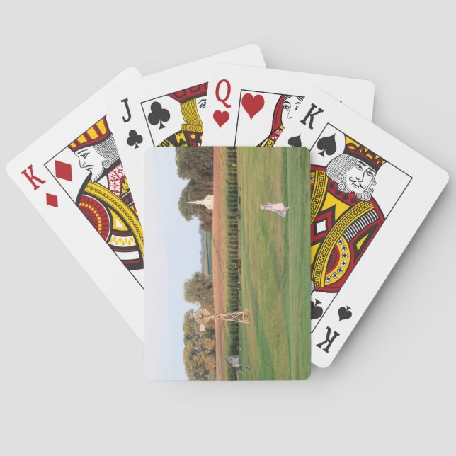 Laura Ingalls Wilder Family Homestead in DeSmet SD Playing Cards (Back)