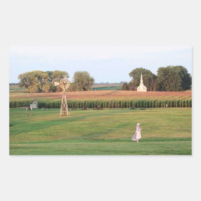 Laura Ingalls Wilder Family Homestead in DeSmet SD Rectangular Sticker (Front)