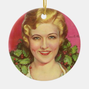 Laura La Plante 1929 magazine cover. Christmas. Ceramic Tree Decoration