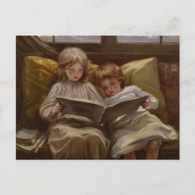 Laura Muntz Lyall - Interesting Story Postcard (Front)