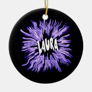 Laura Name Star Ceramic Tree Decoration