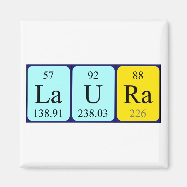 Laura periodic table name magnet (Front)