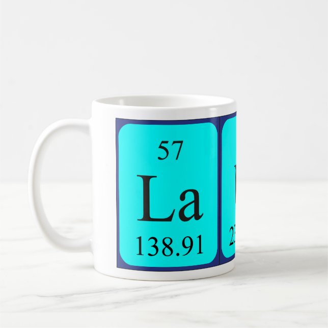 Laura periodic table name mug (Left)