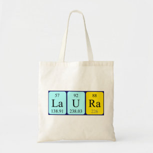 Laura periodic table name tote bag