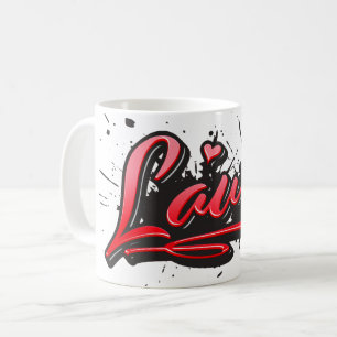 Laura red Heart Graffiti Tasse Kaffeetasse Coffee Mug
