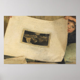 Laura Theresa Alma-Tadema - Anna Leafing Through Poster