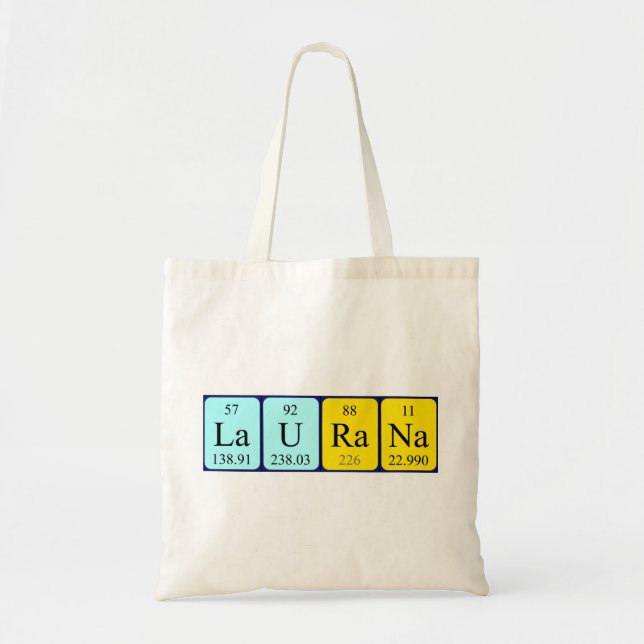Laurana periodic table name tote bag (Front)