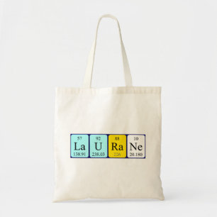 Laurane periodic table name tote bag