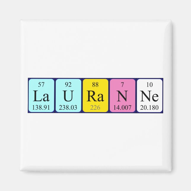 Lauranne periodic table name magnet (Front)