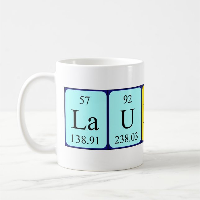 Lauranne periodic table name mug (Left)