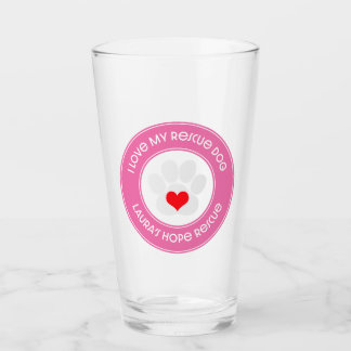Laura's Hope Rescue - I love my rescue dog glass